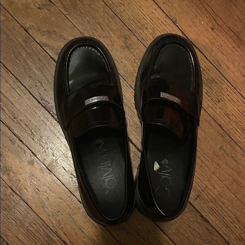Calvin Klein Men's Glossy Black Slip-On Loafers